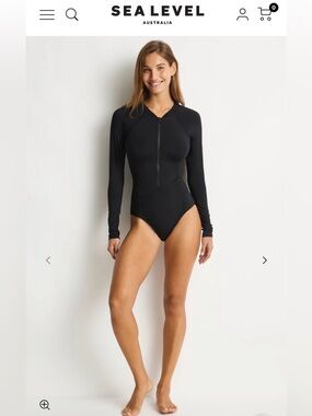 Black Eco Essentials Long Sleeve One Piece